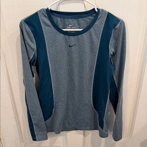 Nike Dri-FIT Blue and Gray Long Sleeve Top